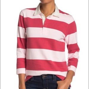 Jcrew Pink and Red Striped Polo